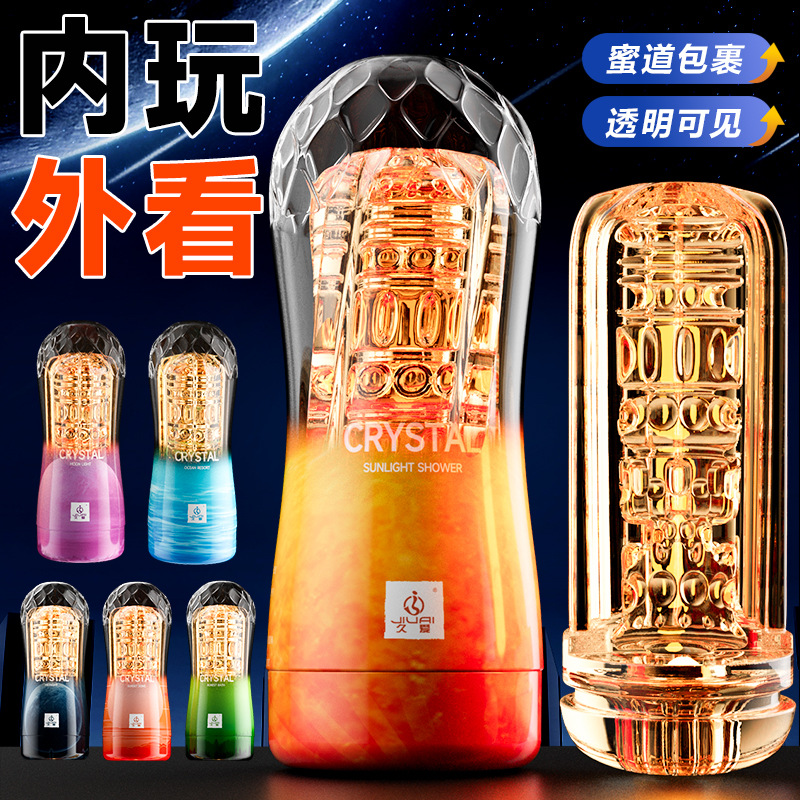 Jiuai Male Masturbation Cup Transparent TPE Manual Control Adult Toy - Image 4