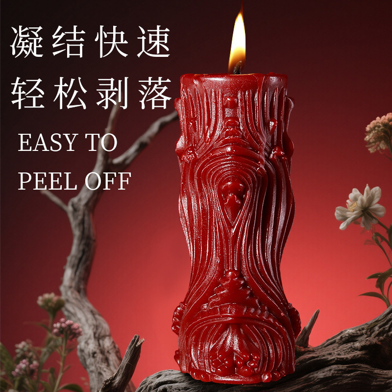 Low-Temperature Aromatherapy Massage Candle in Red, Soy Wax, Roman Style - Image 3