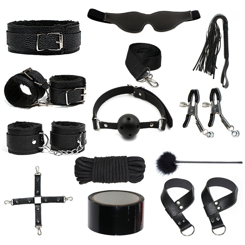 SM Bondage Style Nipple Clamps and Anal Plug Set with Metal and Leather Details - Image 4