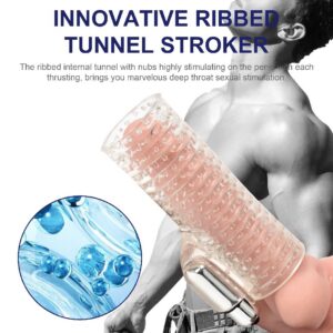 Men's Dual-Channel Vibrating Masturbator Trainer, TPE Textured Cup for Stamina Practice