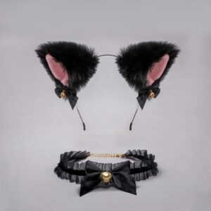 Lolita Princess Cosplay Set with Bow Lace Headband, Collar and Eye Mask
