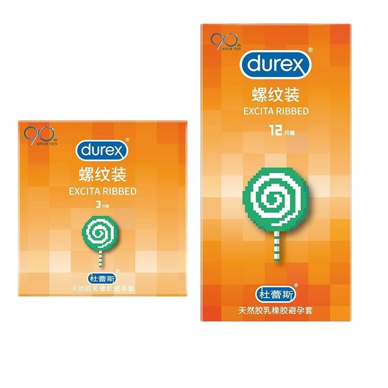 Durex Ribbed Condoms with Raised Dots, Medium, Latex, 3-Pack - Image 5