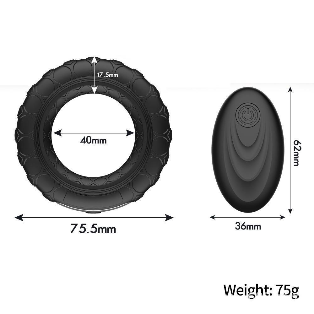 Remote-Controlled Vibrating Locking Ring Silicone Rechargeable Delay Ring for Men - Image 5