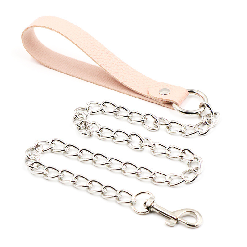 Plush Leather Collar with Neck Strap and Traction Restraint, Adjustable Adult Bondage Accessory - Image 5