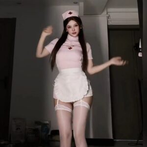 Nurse Roleplay Lingerie Set, Polyester Uniform Costume with Bag Packaging
