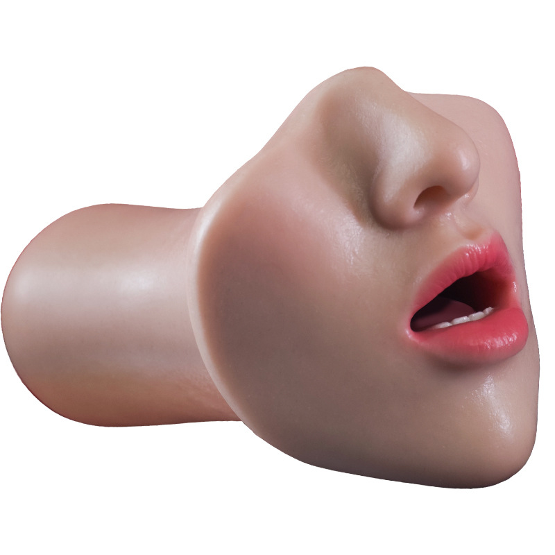 Silicone Oral Masturbator with Realistic Design, Manual Control, Skin Tone - Image 5