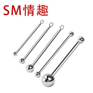 Jiuai SM-Flirting Stainless Steel Teasing Wand with Round Head and Single Bead Hook