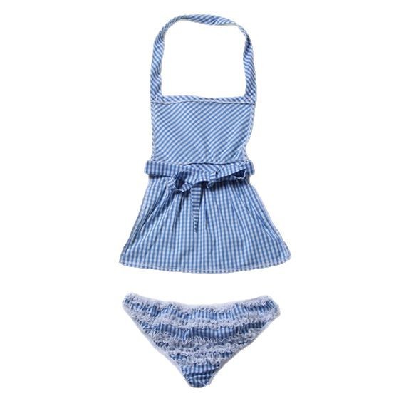 Plaid Maid Roleplay Costume Set with Apron and Panties, One Size Polyester - Image 5