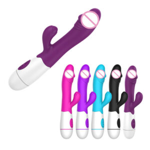 30-Frequency Silicone G-Spot Dual-Stimulation Vibrator with Body-Control Settings