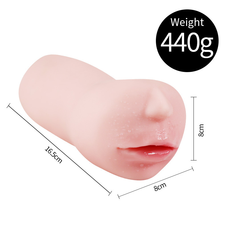 Real Kiss Mouth Masturbator Manual Male Stroker Silicone Soft Gel 16cm - Image 3