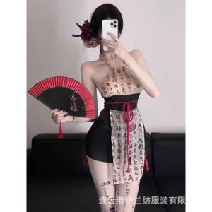 Halterneck See-Through Chemise with Police Officer Roleplay Costume Set