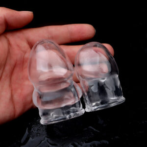 Open-Ended TPE Penis Sleeve with Textured Spikes, Crystal Finish, Manual Control
