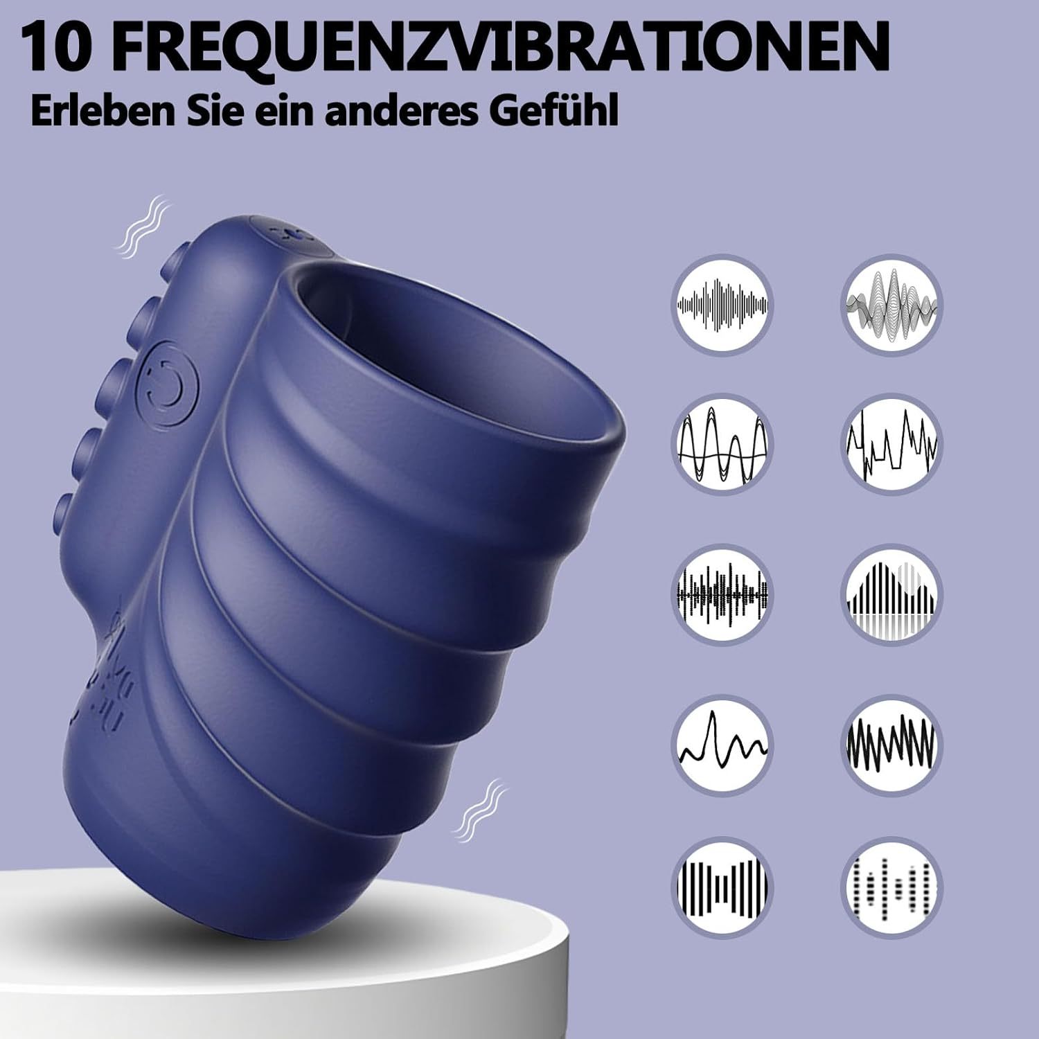 Yunman Remote-Control Vibrating Cock Ring, Silicone Penis Ring for Men - Image 3