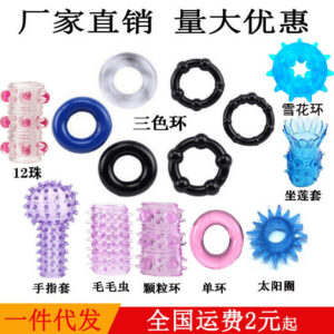 Snowflake Locking Delay Ring Set, 3-Pack TPE Cock Rings, Transparent