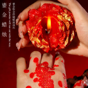 Low-Temperature Wax Play Candle Set, Red Peony Design, Adult Sensory Prop