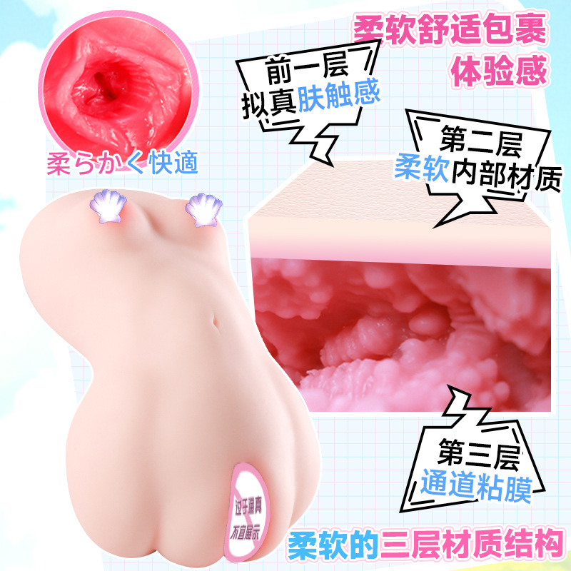 Jiuai Half-Body TPE Male Masturbator with Breast and Buttocks, Manual Anime-Style Doll - Image 3