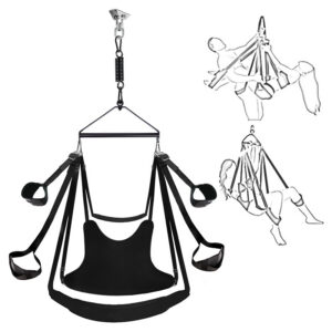 SM Suspension Swing for Couples with Metal and Webbing Construction, Black