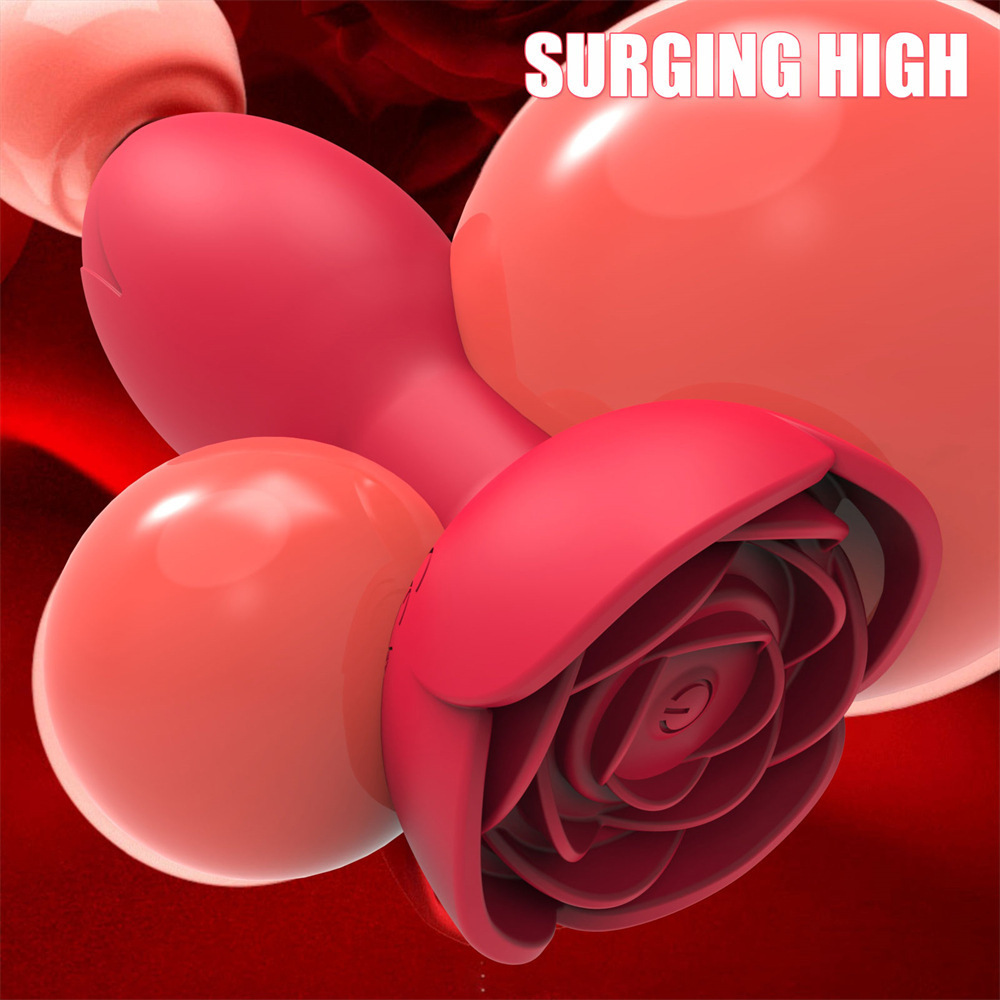App Remote Control Vibrating Rose Anal Plug with 10 Frequencies and Swinging Motion - Image 2