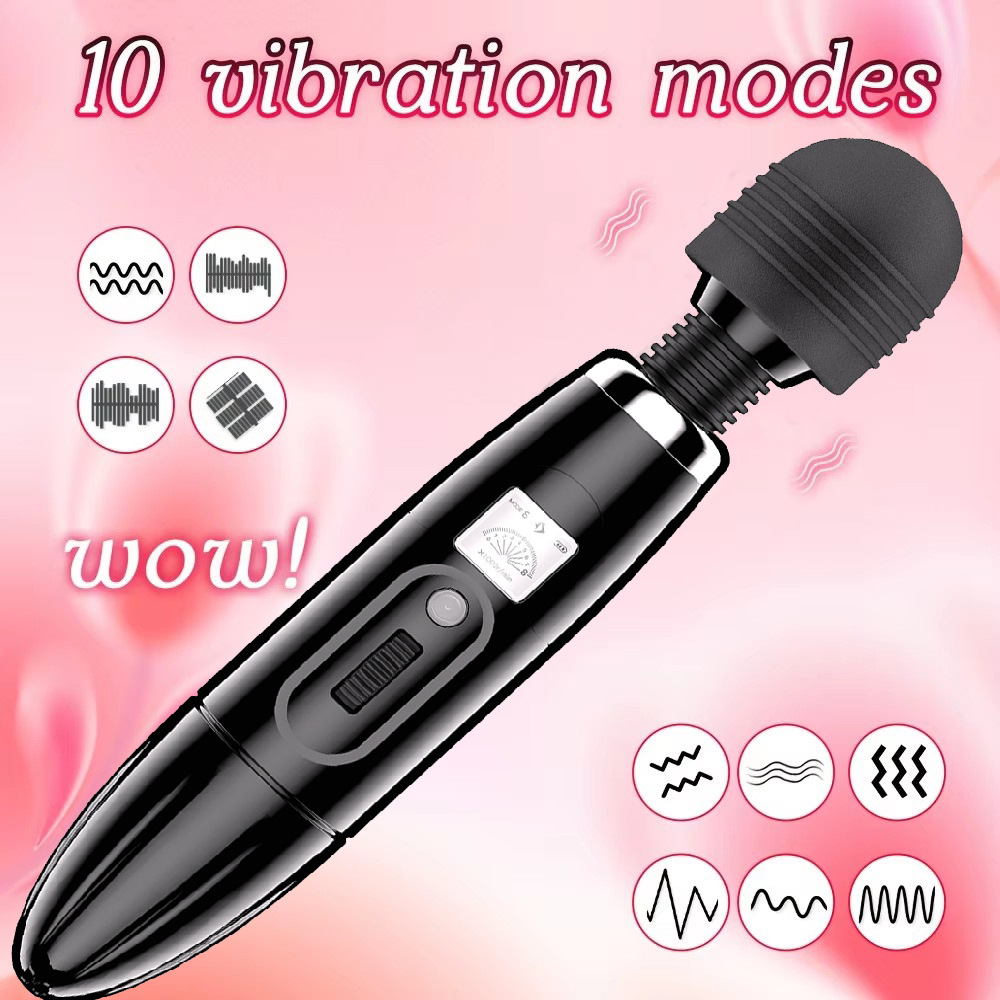Aurora 8-Speed 9-Frequency Heating AV Wand Vibrator, Rotating Clitoral Massager, Button Control - Image 3
