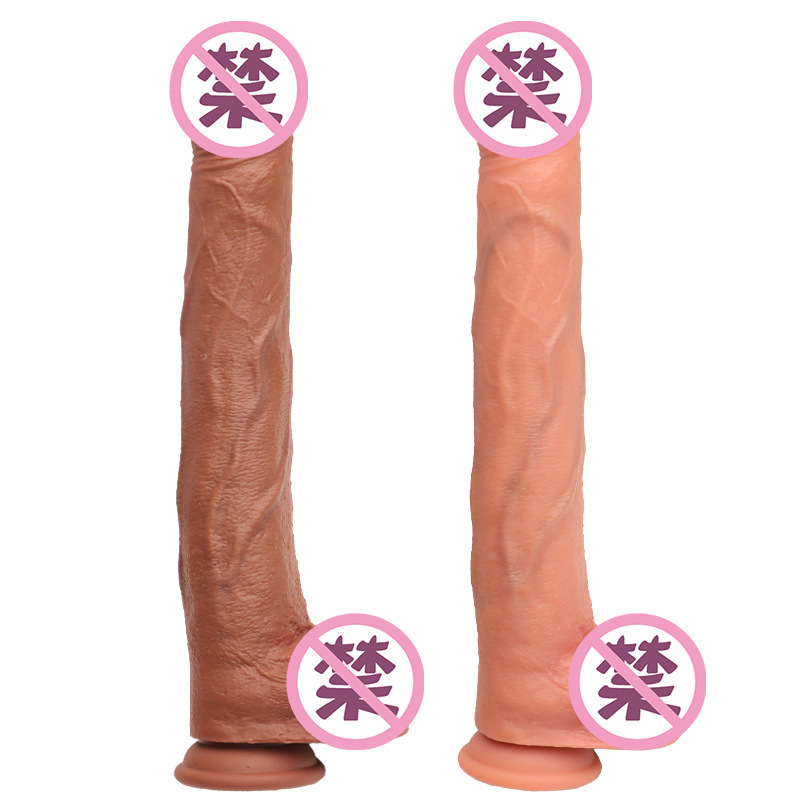 Extra Long Liquid Silicone Dildo 25cm, Dual-Color Finish, Clitoral Stimulation - Image 4