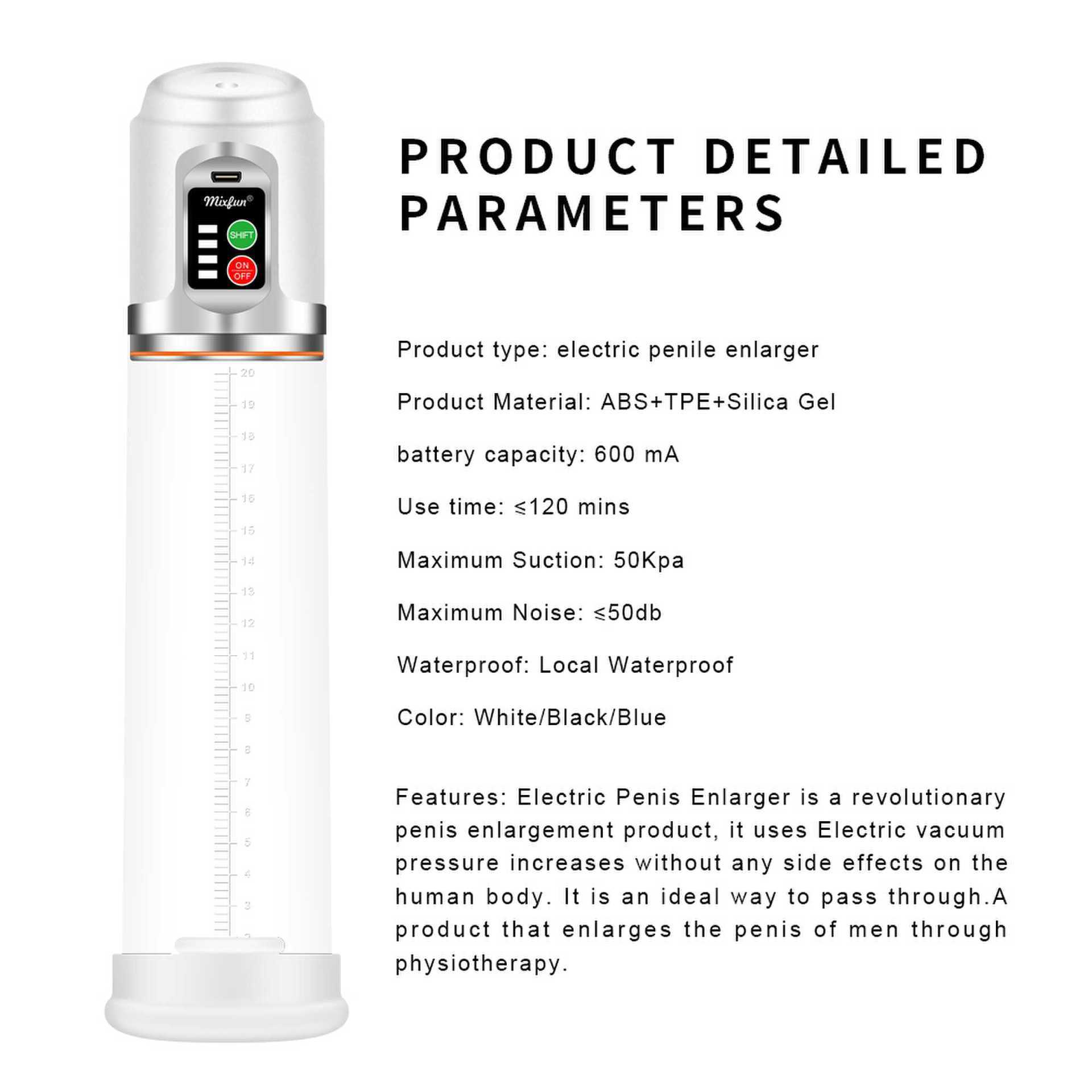 Men's Negative Pressure Vacuum Masturbation Device MM-230, Smart LCD Trainer, Button Control - Image 4