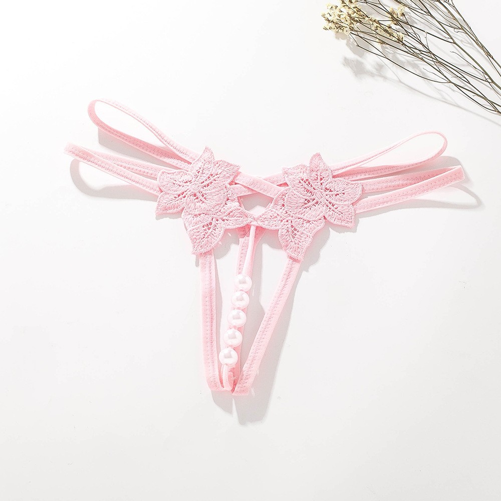 Women's Seamless Thong with Pearl Massage Detail, Pink, One Size - Image 4