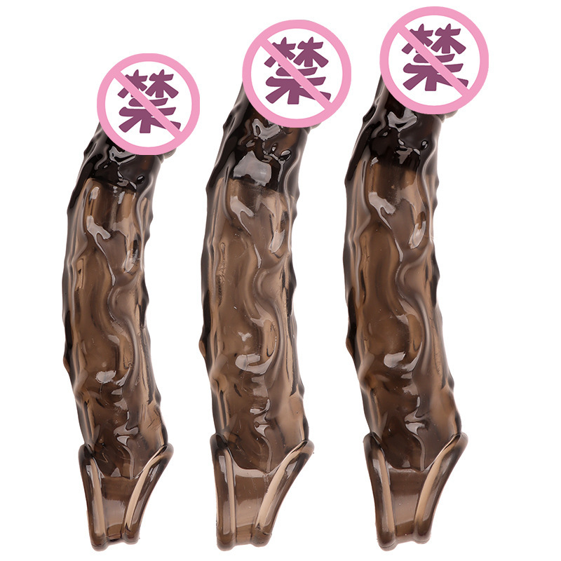 Textured TPE Penis Sleeve with Spikes, Curved Realistic Extender for Ejaculation Control - Image 2