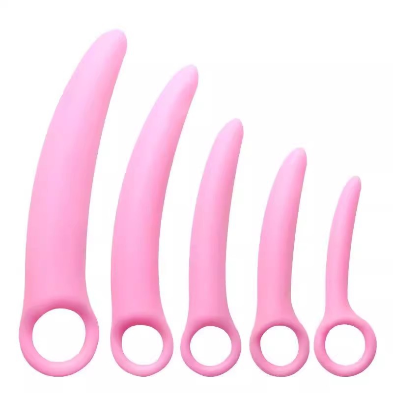 Progressive Vaginal Dilator Trainer Set, TPE, Manual Spasm Relief, Pink Size 5 - Image 5