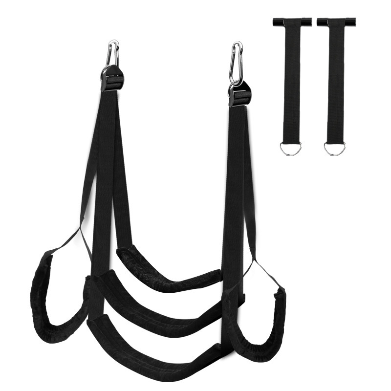 Door-Mounted Sex Swing with Nylon Straps, Black Bondage Set for Couples - Image 5