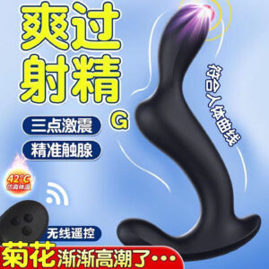 Remote Control Triple Vibrating Prostate Plug, Deep Anal Toy for Men, Silicone
