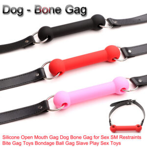 Silicone Ball Gag Mouth Guard, Black PU Strap Bondage Training Toy