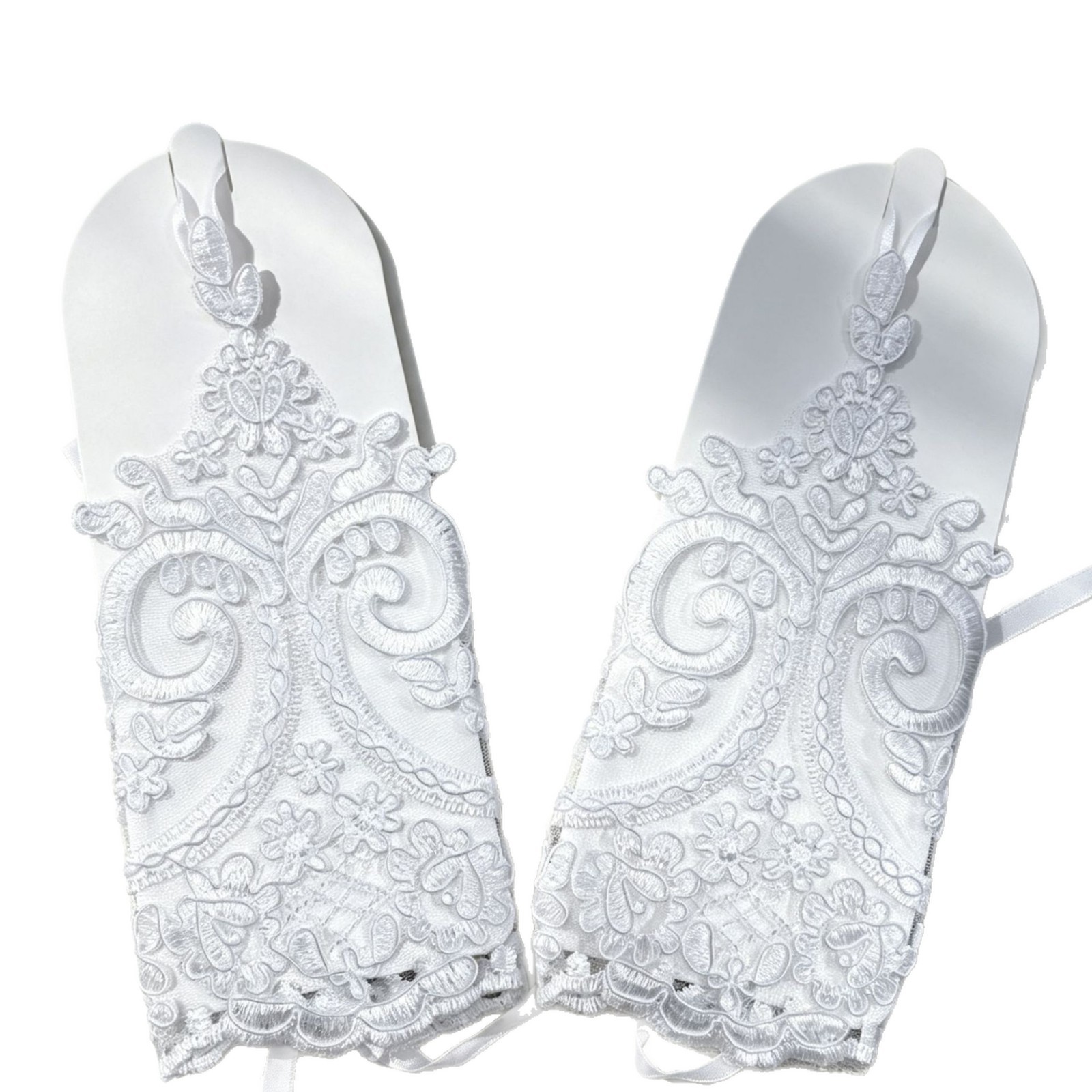 Short Floral Fingerless Gloves for Women, Bridal & Party Costume Accessory, Red - Image 5