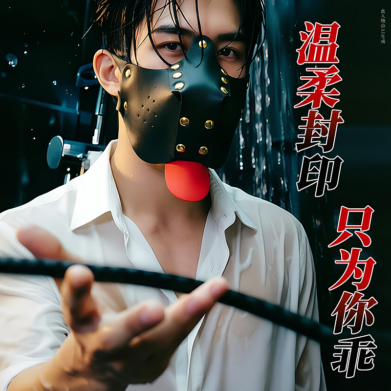SM Pug Mouth Mask Adult Couples Interactive Toy with Leather and Metal, Flesh Tone - Image 2