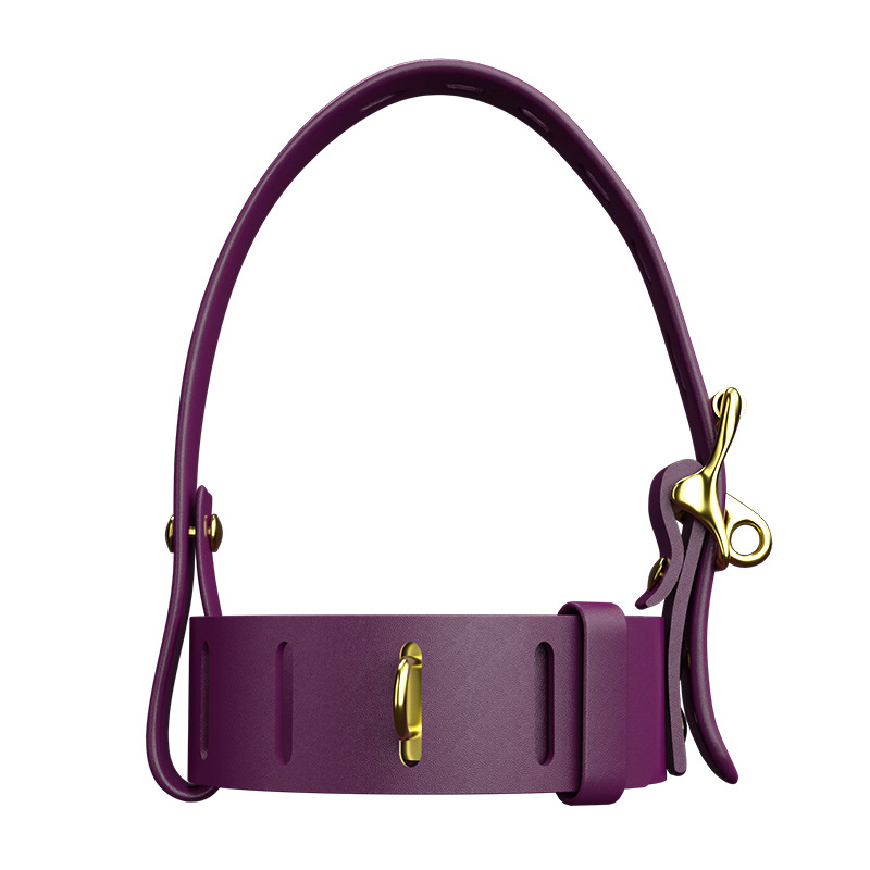 SM Couple Bondage Restraint Set in Black PU Leather with Metal Hardware - Image 5
