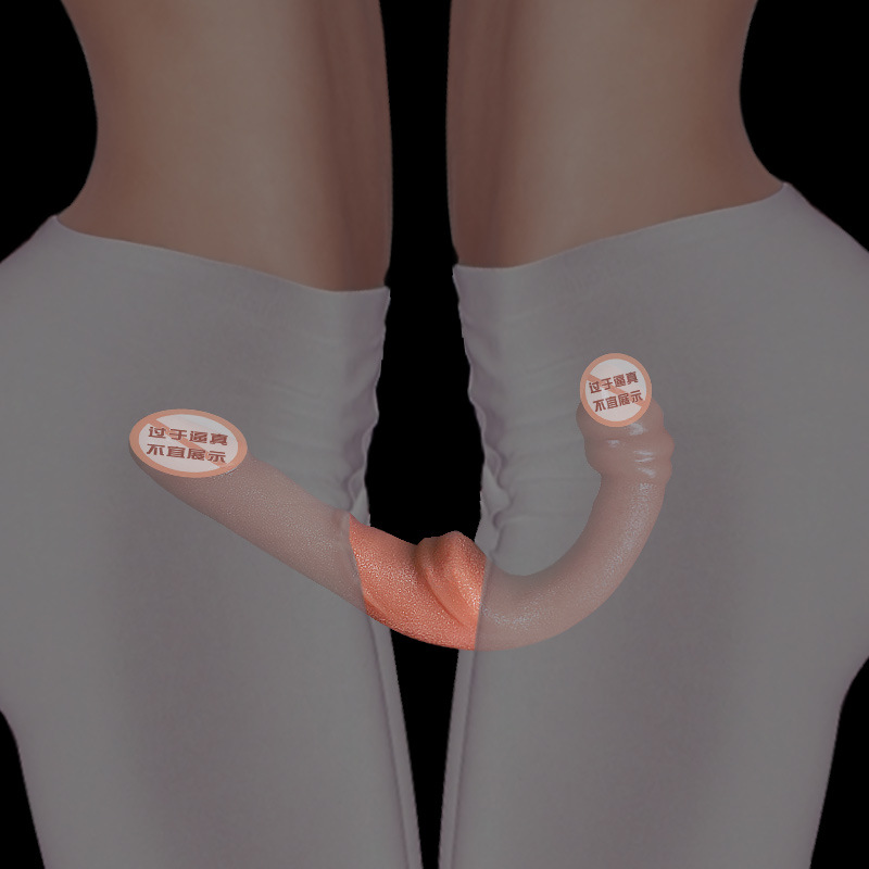 Special-Shaped Double-Headed Silicone Dildo in Flesh Tone for Adult Use - Image 4
