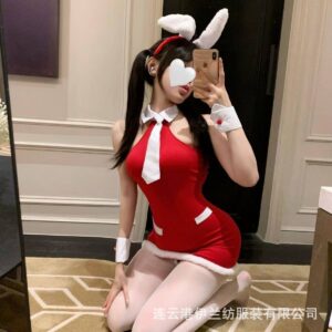 Pure Lust Christmas Uniform Lingerie Dress with Headband and Wristband, One Size
