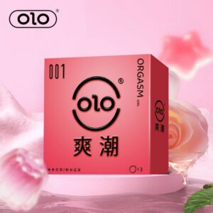OLO Orgasmic Condoms 3-Pack with Hyaluronic Acid Lubricant, Natural Latex