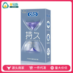 Olo Double-Lasting Textured Condoms, Tight-Fitting Time-Control, 10-Pack Latex