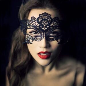 Lace Eye Mask with Handcuffs for Couples, Black Bondage Restraint Set