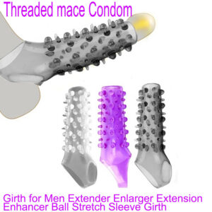 Textured Wolf-Tooth Condom Sleeve, TPE Studded Delay Cover for Adults