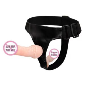 Wearable Strap-on Pants with Double-Headed TPE Dildo, Adjustable Harness-Style Adult Toy
