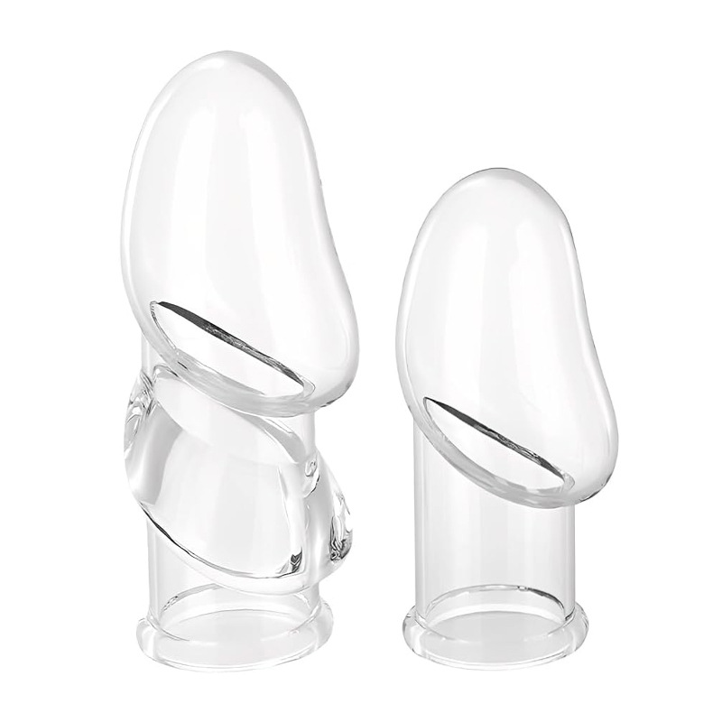 Locking Glans Sleeve Condom with Textured Wolf-Tooth Surface, TPE Reusable Delay Sleeve for Couples - Image 3