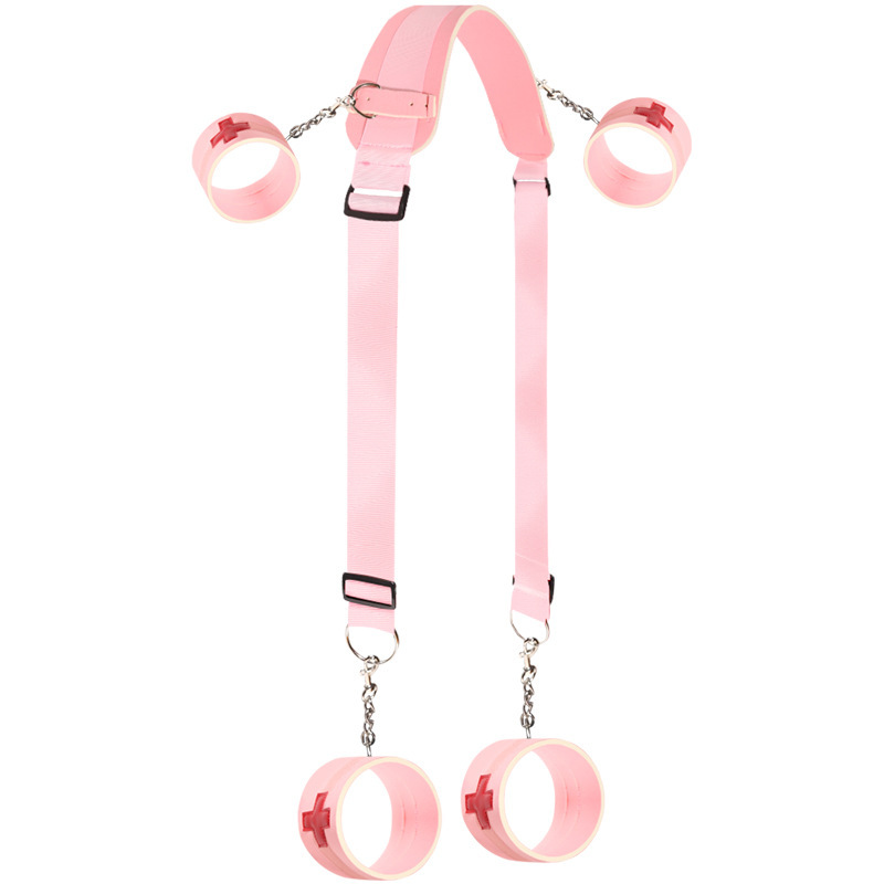 SM Magic Leg Restraint Strap with Metal Cuffs and Nipple Clamps for Couples - Image 5
