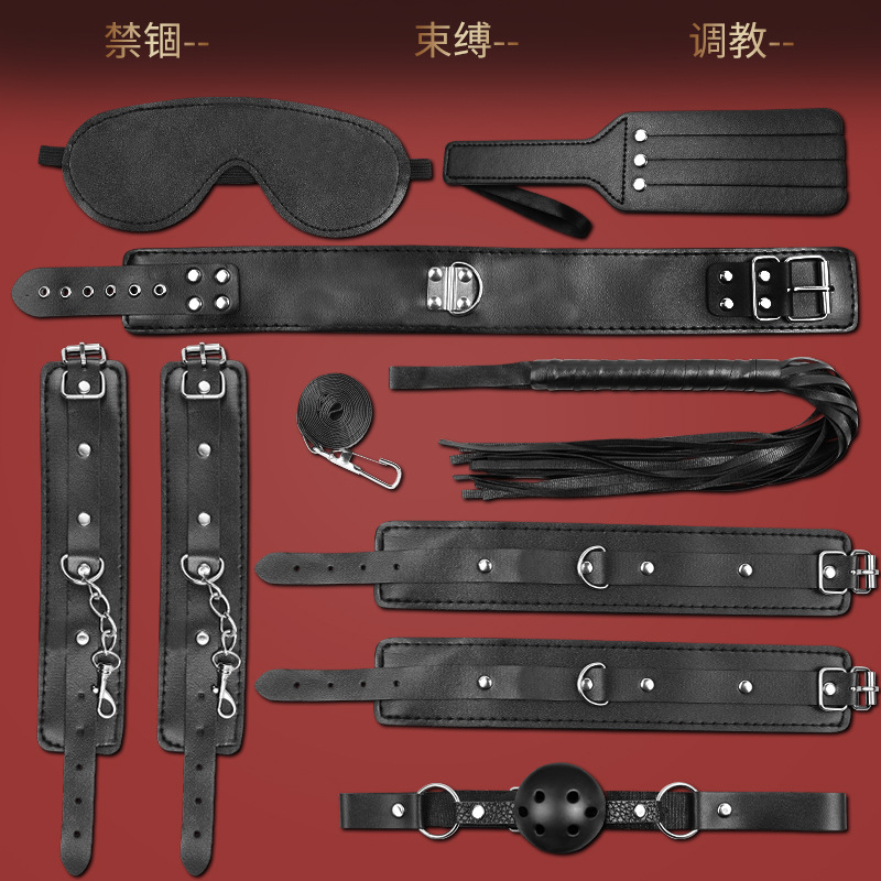 12-Piece Bondage Kit with Handcuffs, Nipple Clamps and Mouth Ball - Image 2