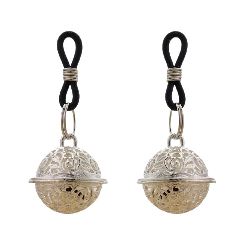 Silver Bell Breast Clips, Silicone Couple Wearable Jingle Bells, 2-Piece Set - Image 5