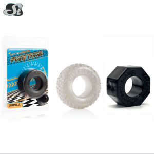 Screw-Type Male Stamina Ring, TPE Couples Cock Ring, Anti-Slip Threaded Design