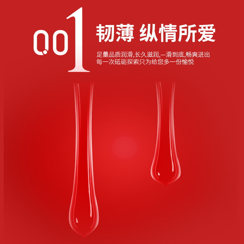 Juncai 001 Ultra-Thin Latex Condoms, Medium, Lubricated, 10-Pack - Image 2
