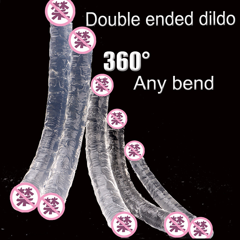 Double-Headed Transparent TPE Dildo, Flexible Dual-Ended Anal and Vaginal Toy - Image 3