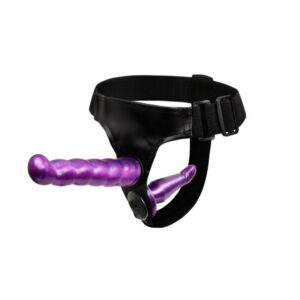 Wearable Double-Headed Strapless Vibrator Pants, Dual-Ended TPR Design, Black and Purple